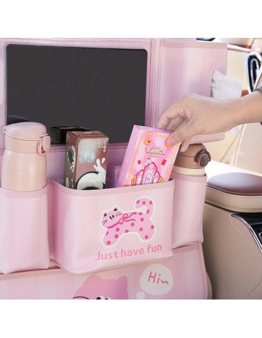 Organizador de Asiento Trasero YUNZLAN de Cuero con Soporte para Tableta