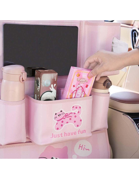 Organizador de Asiento Trasero YUNZLAN de Cuero con Soporte para Tableta