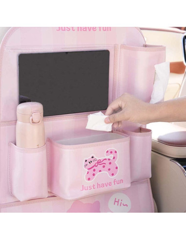 Organizador de Asiento Trasero YUNZLAN de Cuero con Soporte para Tableta