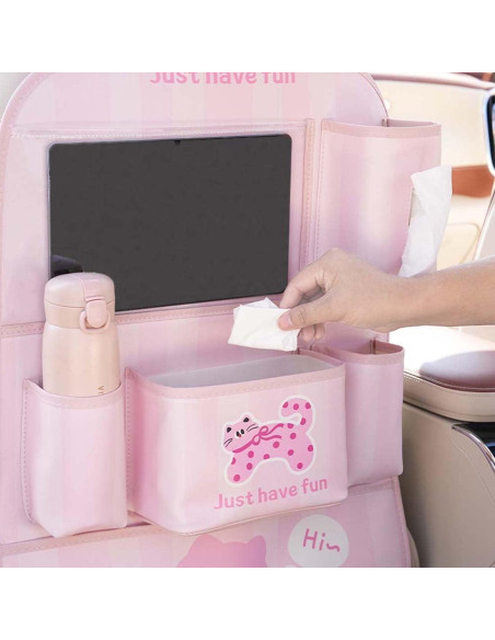 Organizador de Asiento Trasero YUNZLAN de Cuero con Soporte para Tableta