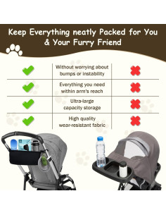 Bolsa Organizadora Umtiti para Cochecito con Soporte para Vaso 2