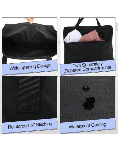 Oudain 2 Pcs Bolsa de Lavandería Impermeable 58L con Asa