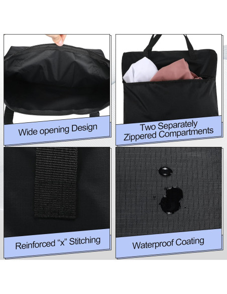 Oudain 2 Pcs Bolsa de Lavandería Impermeable 58L con Asa