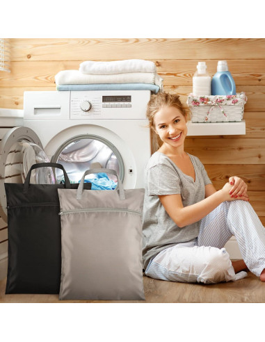 Oudain 2 Pcs Bolsa de Lavandería Impermeable 58L con Asa