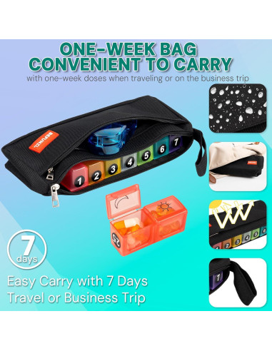 Organizador de Pastillas Mensual BEFUNZL 31 Días Púrpura 2 Veces al Día