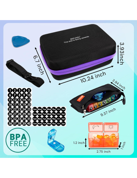 Organizador de Pastillas Mensual BEFUNZL 31 Días Púrpura 2 Veces al Día