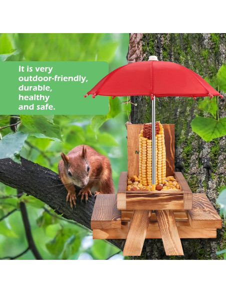 Comedero para Ardillas MIXXIDEA con Paraguas y Mesa de Picnic