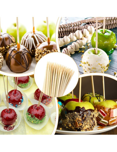 100 Palillos de Bambú 15 cm para Caramelos y Asados Matwsec