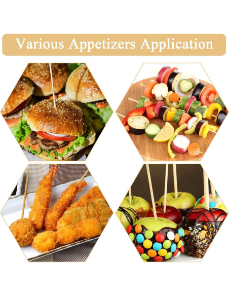 100 Palillos de Bambú 15 cm para Caramelos y Asados Matwsec