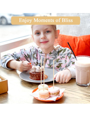 100 Palillos de Bambú 15 cm para Caramelos y Asados Matwsec