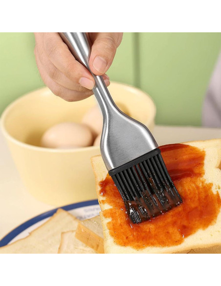 Brocha de Basting INVODA 2 Piezas Acero Inoxidable Silicona