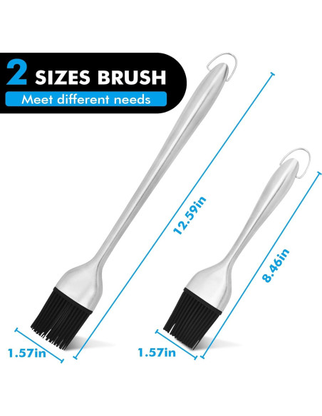 Brocha de Basting INVODA 2 Piezas Acero Inoxidable Silicona