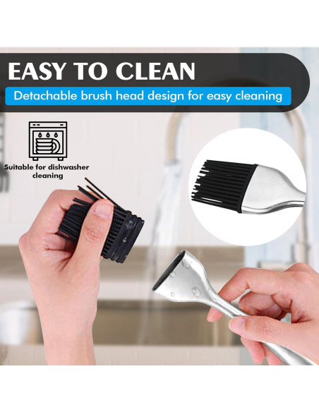 Brocha de Basting INVODA 2 Piezas Acero Inoxidable Silicona