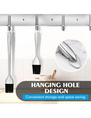 Brocha de Basting INVODA 2 Piezas Acero Inoxidable Silicona