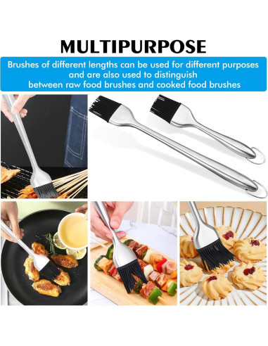 Brocha de Basting INVODA 2 Piezas Acero Inoxidable Silicona