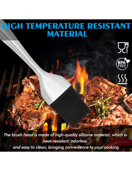 Brocha de Basting INVODA 2 Piezas Acero Inoxidable Silicona