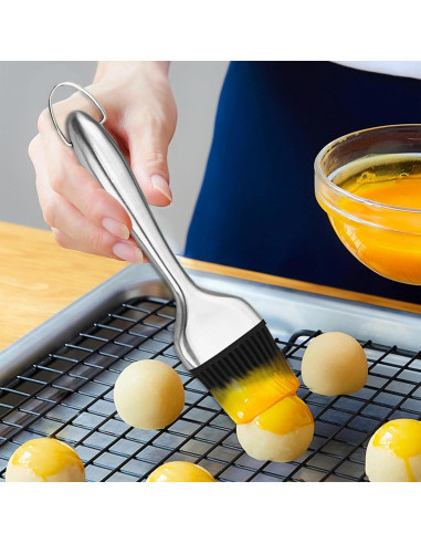 Brocha de Basting INVODA 2 Piezas Acero Inoxidable Silicona