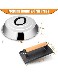 Kit Domo de Derretir y Prensa Joyfair 30.48 cm Acero Inoxidable 2