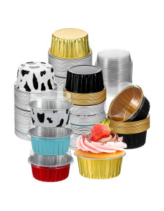 120 Moldes de Hornear de Aluminio 150 ml Wutfuooo - 8 Colores