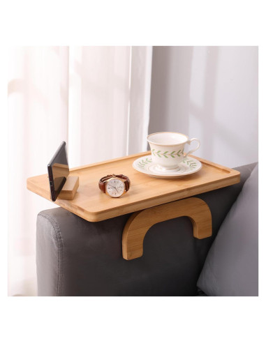 Bandeja Plegable para Brazo de Sofá FDHUIJIA - Bambú Natural