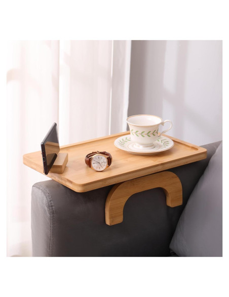 Bandeja Plegable para Brazo de Sofá FDHUIJIA - Bambú Natural