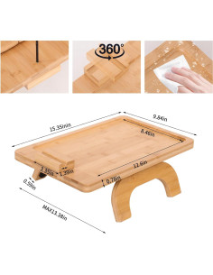 Bandeja Plegable para Brazo de Sofá FDHUIJIA - Bambú Natural 2