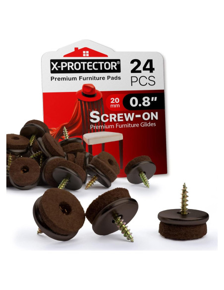 Protectores de Muebles de Fieltro Atornillables X-Protector 24 PCS