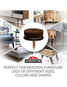 Protectores de Muebles de Fieltro Atornillables X-Protector 24 PCS 2
