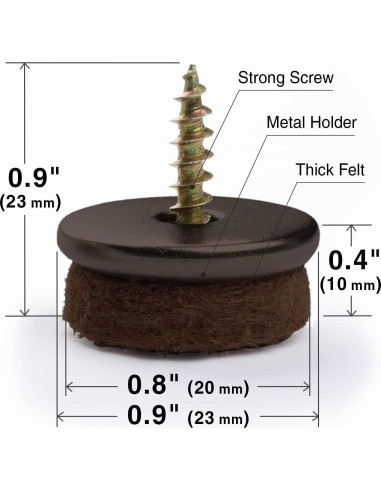 Protectores de Muebles de Fieltro Atornillables X-Protector 24 PCS