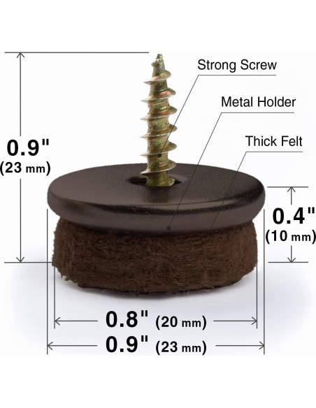 Protectores de Muebles de Fieltro Atornillables X-Protector 24 PCS