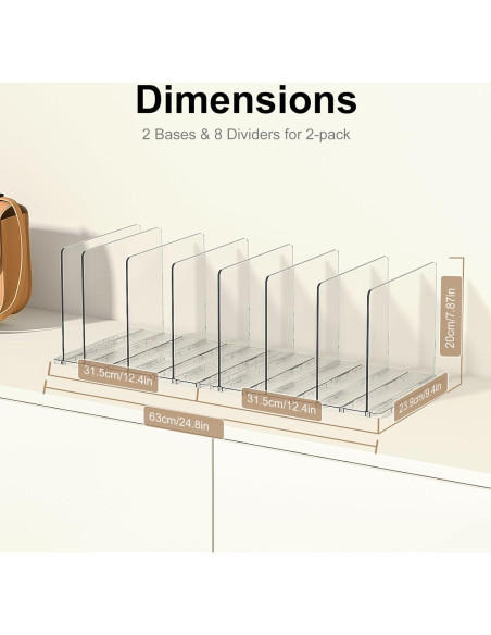 Organizador de Bolsos SortNStore - Divisores Ajustables Acrílico