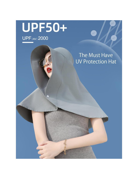 Sombrero de sol oversized Zhula para mujeres UPF50+ ajustable