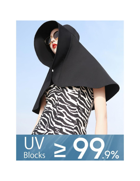 Sombrero de sol oversized Zhula para mujeres UPF50+ ajustable