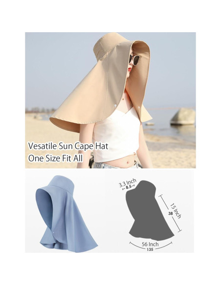 Sombrero de sol oversized Zhula para mujeres UPF50+ ajustable