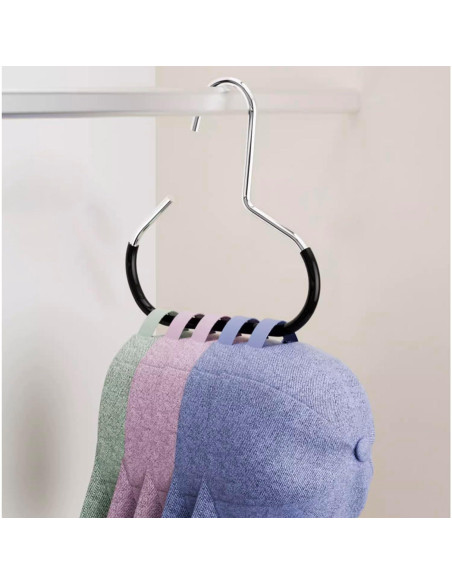 4 Perchas Antideslizantes para Bufandas Nueva Bendición Negro