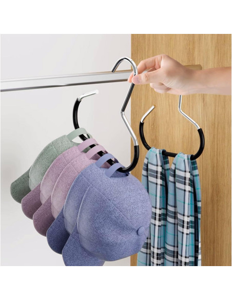 4 Perchas Antideslizantes para Bufandas Nueva Bendición Negro