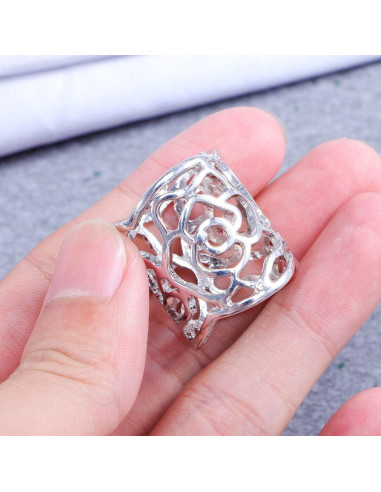 Anillo de bufanda NUOLUX de metal plateado moderno 2.69cm