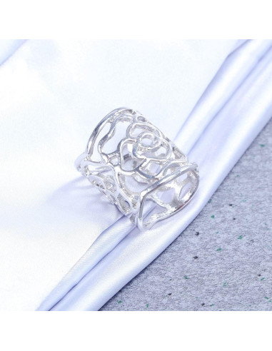 Anillo de bufanda NUOLUX de metal plateado moderno 2.69cm