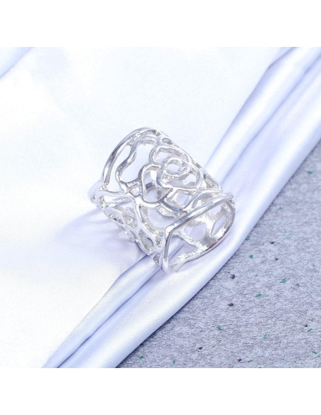 Anillo de bufanda NUOLUX de metal plateado moderno 2.69cm