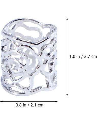 Anillo de bufanda NUOLUX de metal plateado moderno 2.69cm