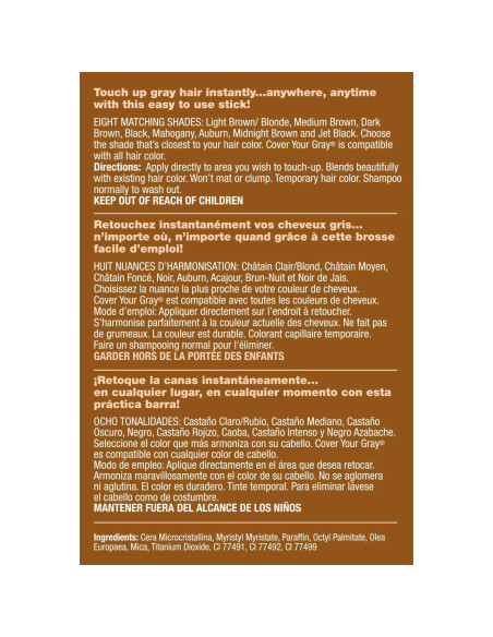 Tinte para Retocar Cabello Gris Cover Your Gray - Marrón Medio 2-Pack