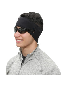 Cinta para la cabeza TrailHeads negra con ranuras para gafas