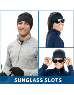 Cinta para la cabeza TrailHeads negra con ranuras para gafas 2