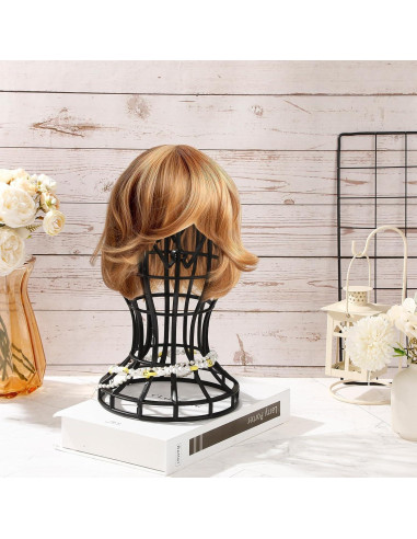 Paquete de 12 Soportes para Pelucas Otoolling - Plástico Negro 30x50.8cm