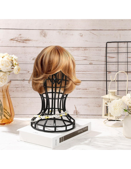 Paquete de 12 Soportes para Pelucas Otoolling - Plástico Negro 30x50.8cm