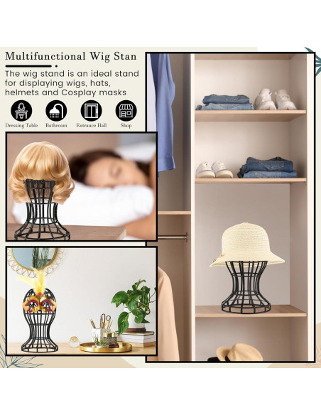 Paquete de 12 Soportes para Pelucas Otoolling - Plástico Negro 30x50.8cm