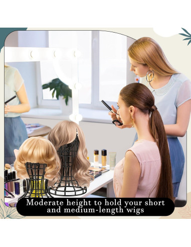 Paquete de 12 Soportes para Pelucas Otoolling - Plástico Negro 30x50.8cm