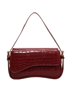 Bolso Tote de PU para Mujeres con 2 Correas Removibles - Rojo