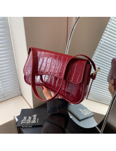 Bolso Tote de PU para Mujeres con 2 Correas Removibles - Rojo 2