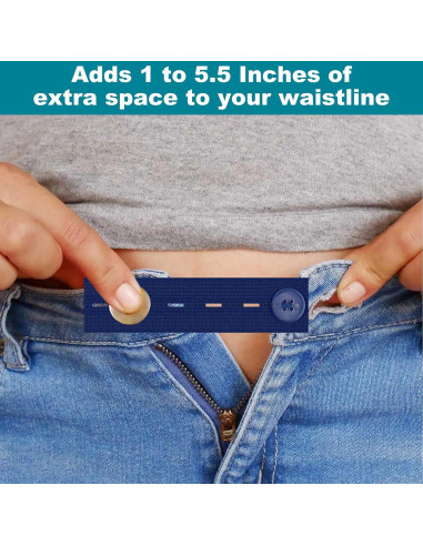 15 Extensores de Cintura Elásticos Ajustables para Pantalones